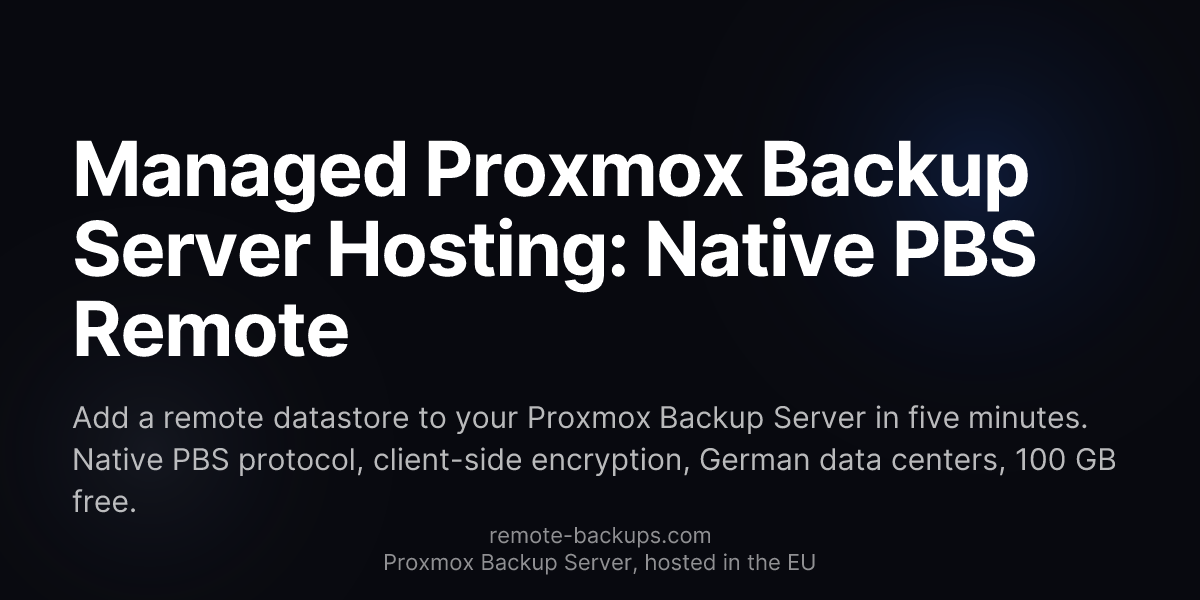 Proxmox Backup Server Offsite Hosting