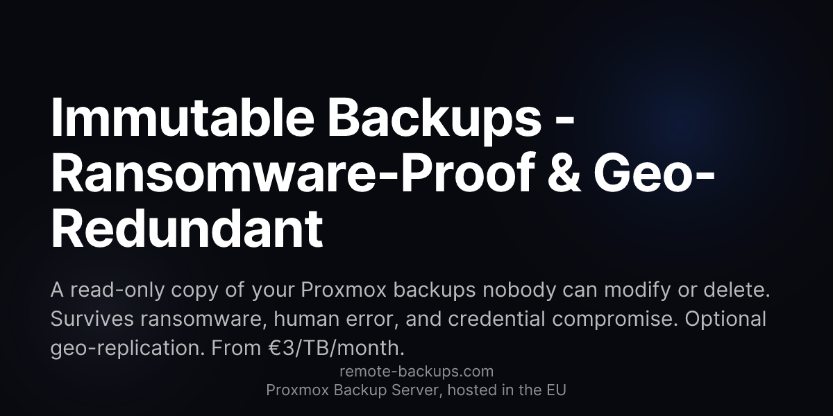 Immutable Backup Storage Ransomware Ransomware-Proof