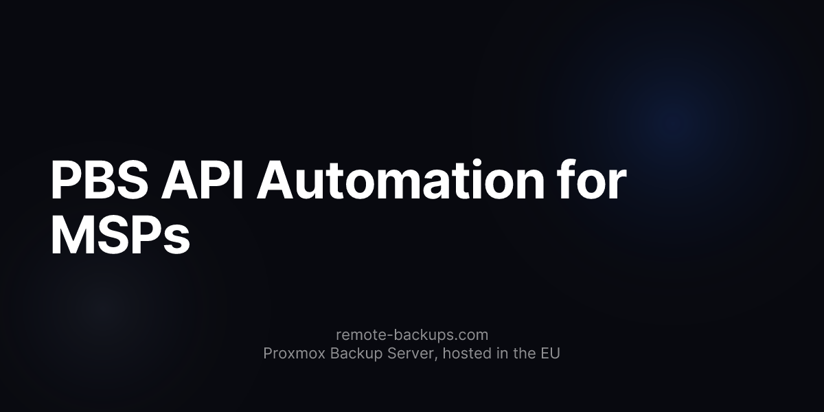 PBS API Automation for MSPs