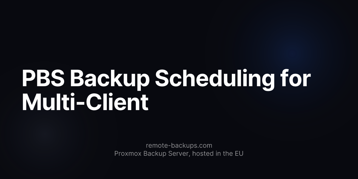 PBS Backup Scheduling for Multi-Client