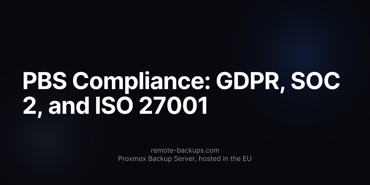 PBS Compliance: GDPR, SOC 2, and ISO 27001