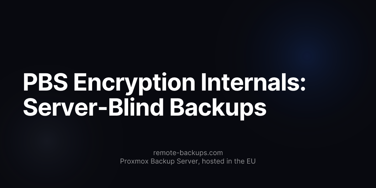 PBS Encryption Internals: Server-Blind Backups