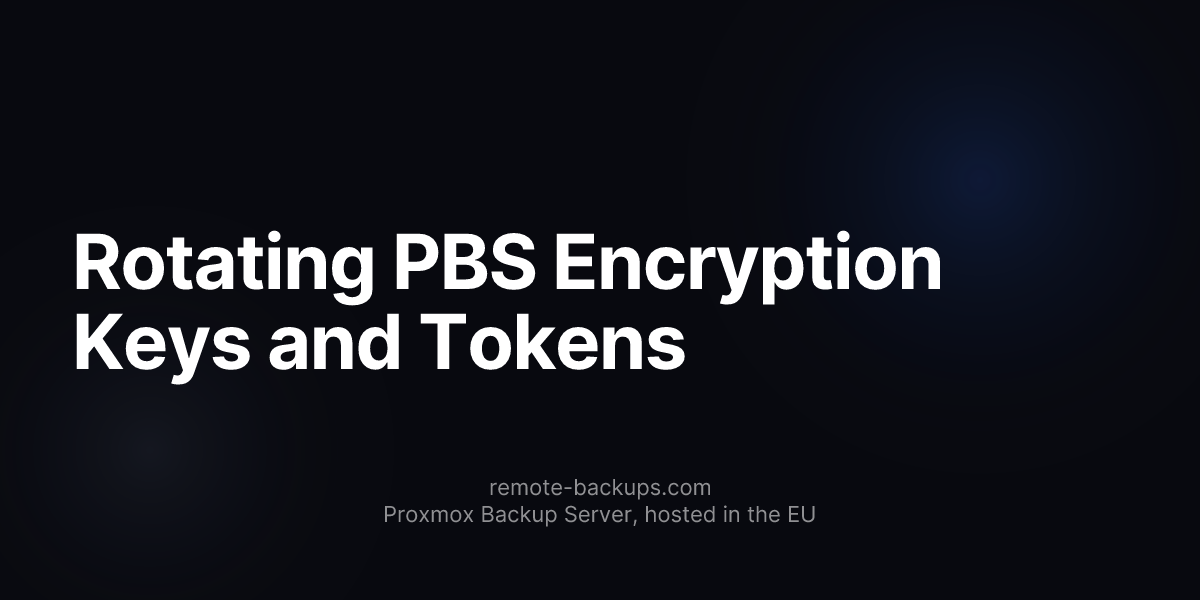 Rotating PBS Encryption Keys and Tokens