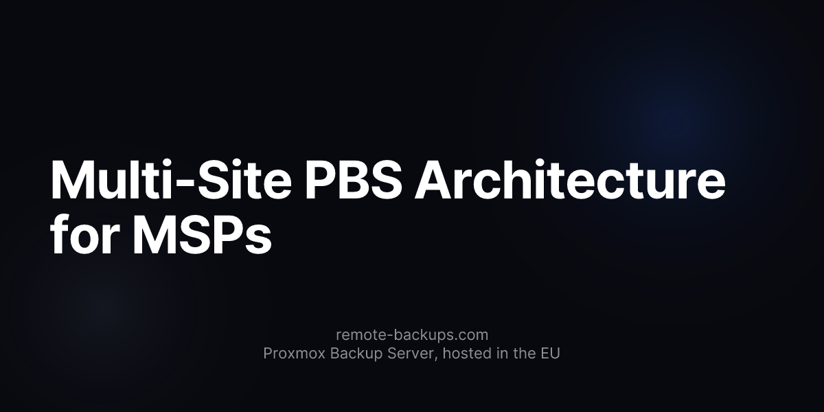 Multi-Site PBS Architecture for MSPs