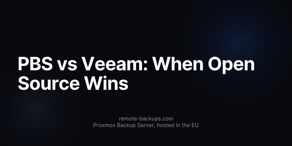 PBS vs Veeam: When Open Source Wins