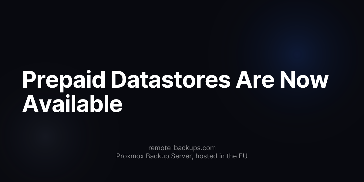 Prepaid Datastores Are Now Available