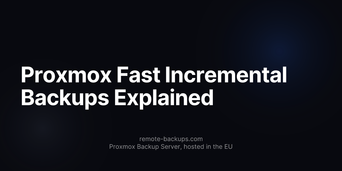 Proxmox Fast Incremental Backups Explained