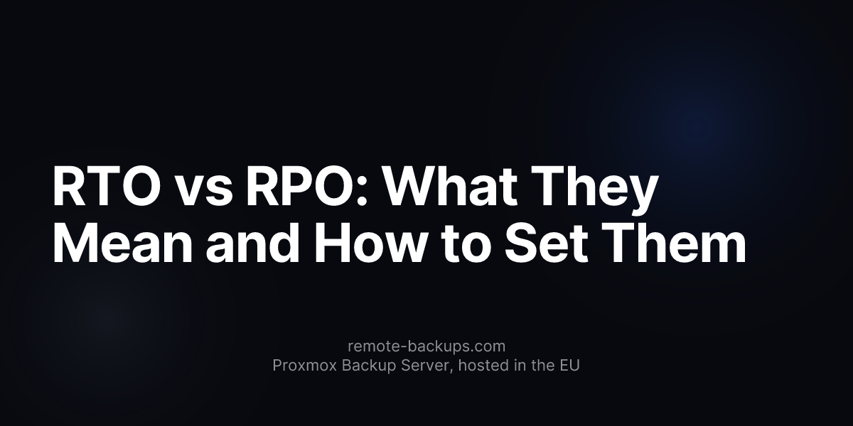 RTO vs RPO: What They Mean and How to Set Them