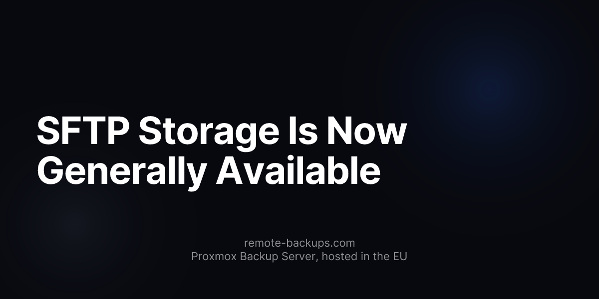 SFTP Storage Is Now Generally Available